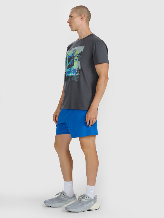 4F 4F T-Shirt FOB SUMMER Szary ciemny Regular Fit