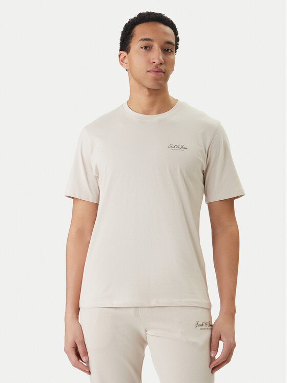 Jack & Jones Jack & Jones T-Shirt Earchive 12297641 Beżowy Regular Fit