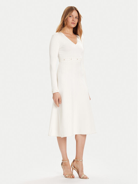 TWINSET TWINSET Kötött ruha 252TP3271 Ekru Regular Fit
