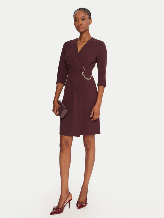 Rinascimento Rinascimento Коктейльна сукня CFC0020071002 Бордовий Regular Fit