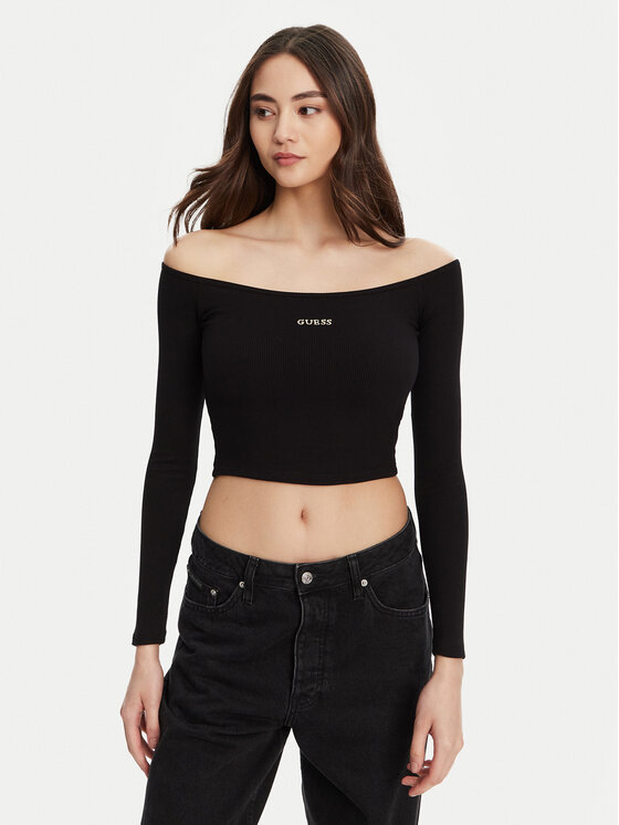 Guess Guess Bluză V5YP07 K8RT2 Negru Regular Fit