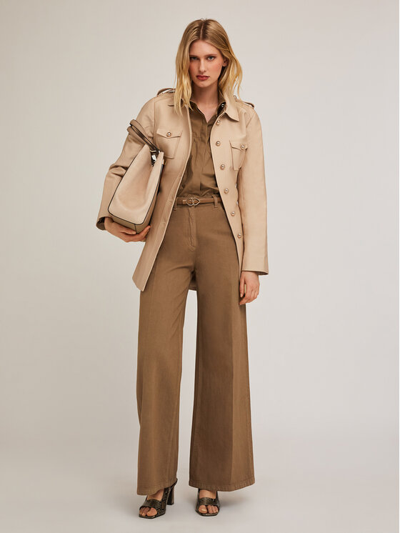 Motivi Motivi Cappotto invernale 0071Q000585N002 Crema Slim Fit