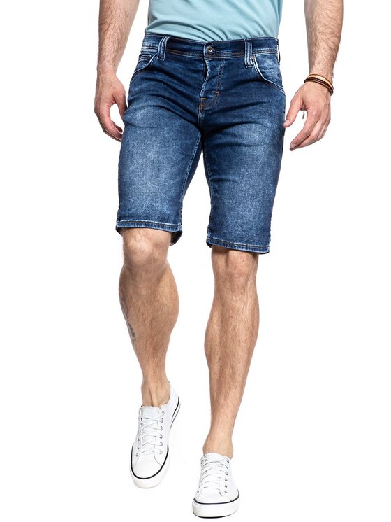Mustang Mustang Szorty jeansowe CHICAGO SHORT Niebieski Regular Fit