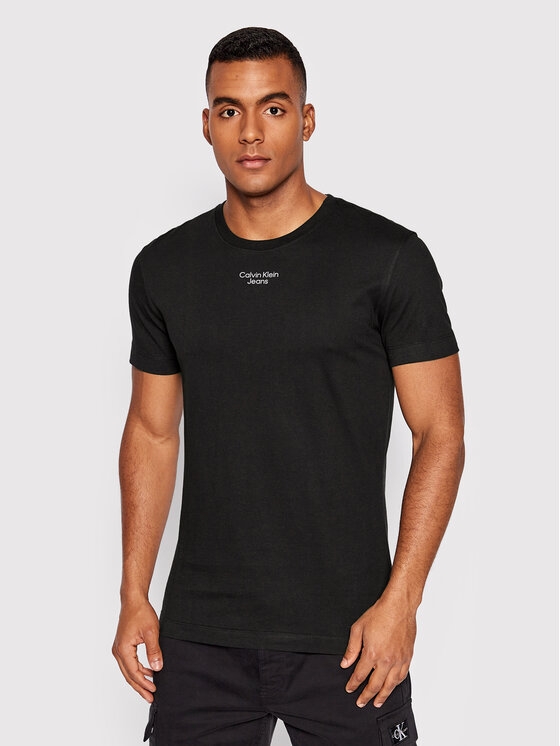 Calvin Klein Jeans Calvin Klein Jeans Тишърт J30J320595 Черен Slim Fit