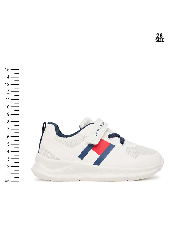 Tommy Hilfiger Tommy Hilfiger Snīkeri Flag Low Cut Lace-Up/Velcro T1X9-34369-1843 M Balts