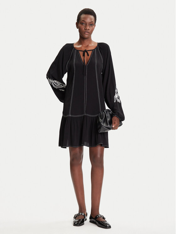 Desigual Desigual Rochie de zi Silvianegro 25WWVW19 Negru Loose Fit