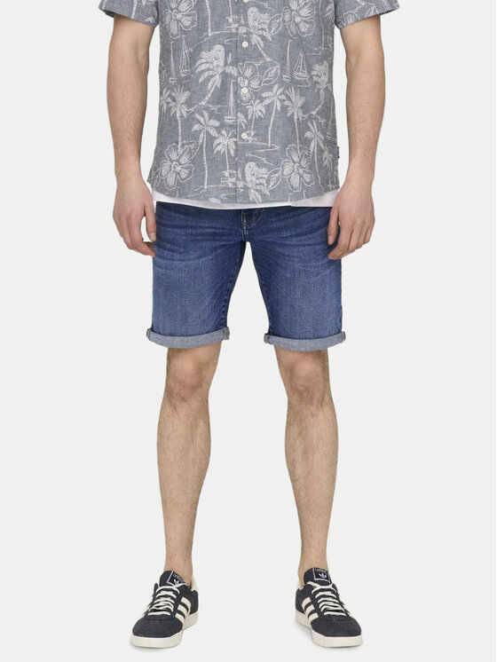 Only & Sons Džínsové šortky Ply 22028773 Modrá Slim Fit