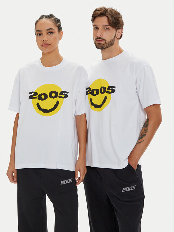 2005 T-krekls Unisex Smiley Balts Regular Fit