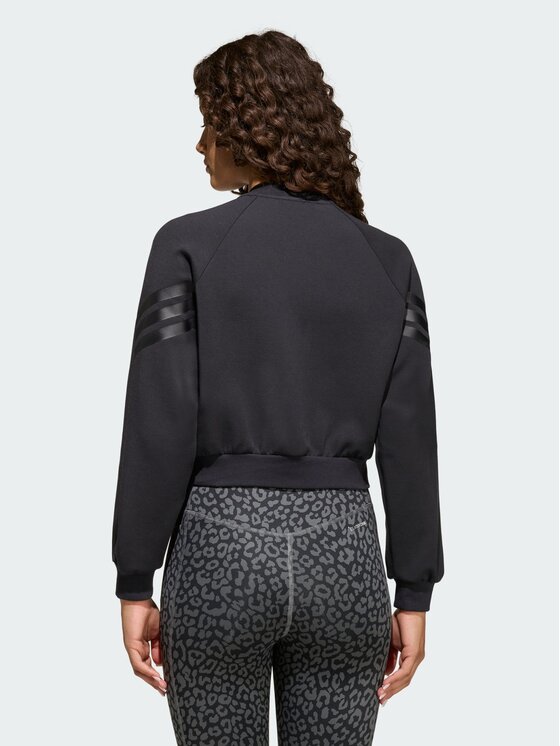 adidas adidas Bluza FUTURE ICONS 3 STRIPES FULL ZIP Czarny Loose Fit