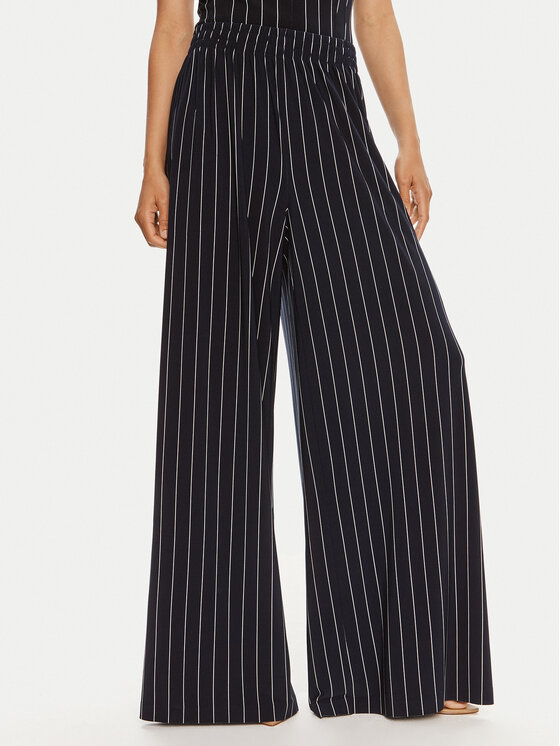 NORMA KAMALI NORMA KAMALI Medžiaginės kelnės KK1247PL212642 Tamsiai mėlyna Relaxed Fit