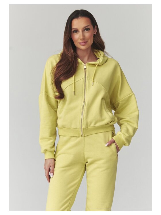 Makadamia Makadamia Dres A14 Zielony Loose Fit