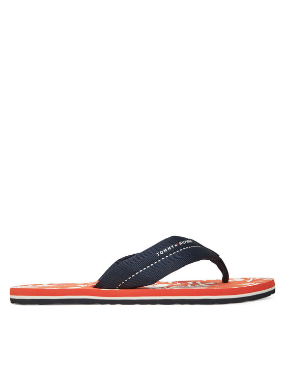 Tommy Hilfiger Tommy Hilfiger Flip flop Hilfiger Flw Print Beach Sandal FM0FM05507 Bleumarin