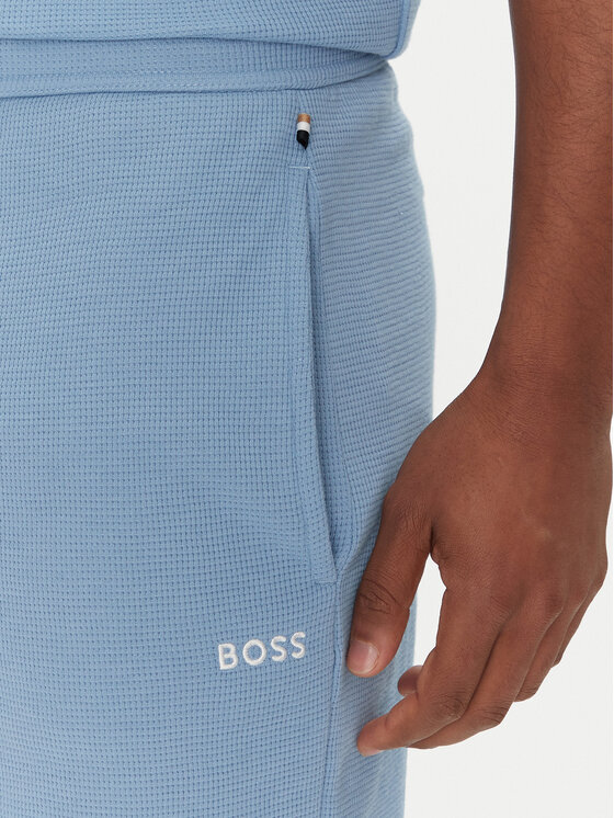 BOSS BOSS Пижамени шорти Waffle Shorts 50535884 Светлосиньо Relaxed Fit
