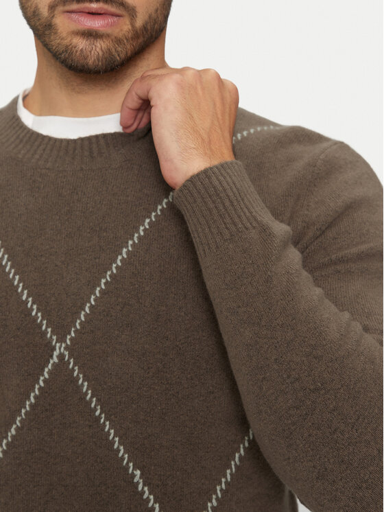 Sisley Sisley Sweater 1QPST103W Barna Regular Fit
