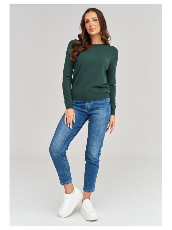 Makadamia Makadamia Sweter C105 Zielony Loose Fit
