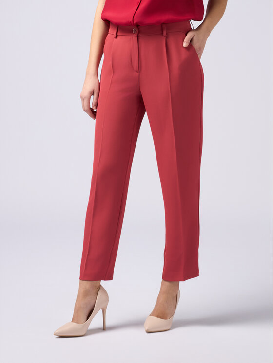 Oltre Oltre Pantaloni di tessuto P012R108434N006 Rosso Regular Fit