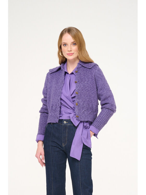 CASTELLANI CASTELLANI Kardigan Berenice Fioletowy Regular Fit