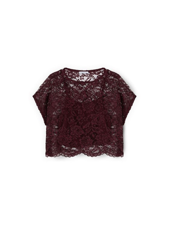 Motivi Motivi Blusa 2041W000808N036 Bordeaux Boxy Fit