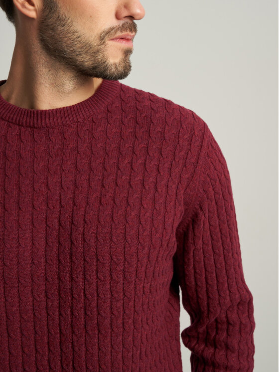 Willsoor Willsoor Sweter 59104 Bordowy Regular Fit