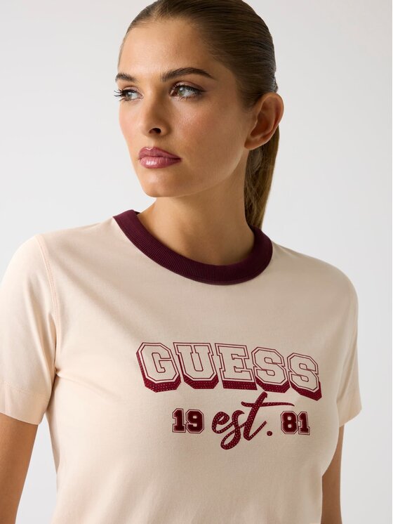 Guess Guess T-Shirt 178740 Beżowy Classic Fit