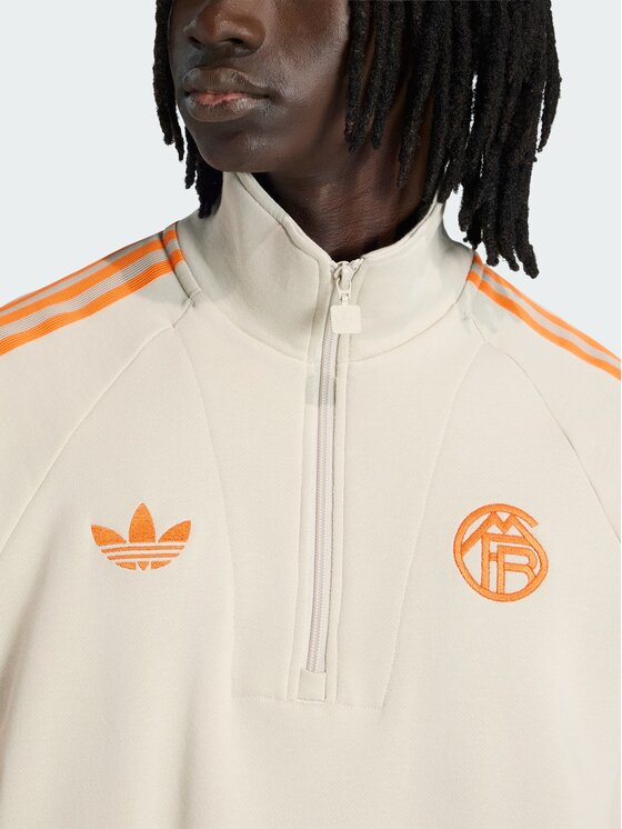 adidas adidas Bluza FC Bayern Originals Half Zip Beżowy Regular Fit