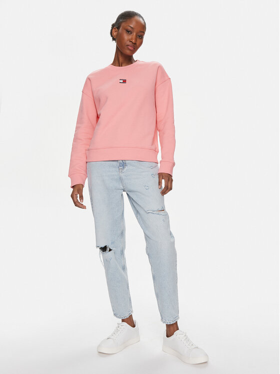 Tommy Jeans Tommy Jeans Majica dugih rukava Badge DW0DW17325 Ružičasta Regular Fit