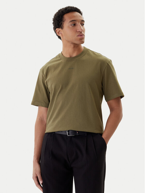 HUGO Tricou Dapolino 50488330 Verde Relaxed Fit