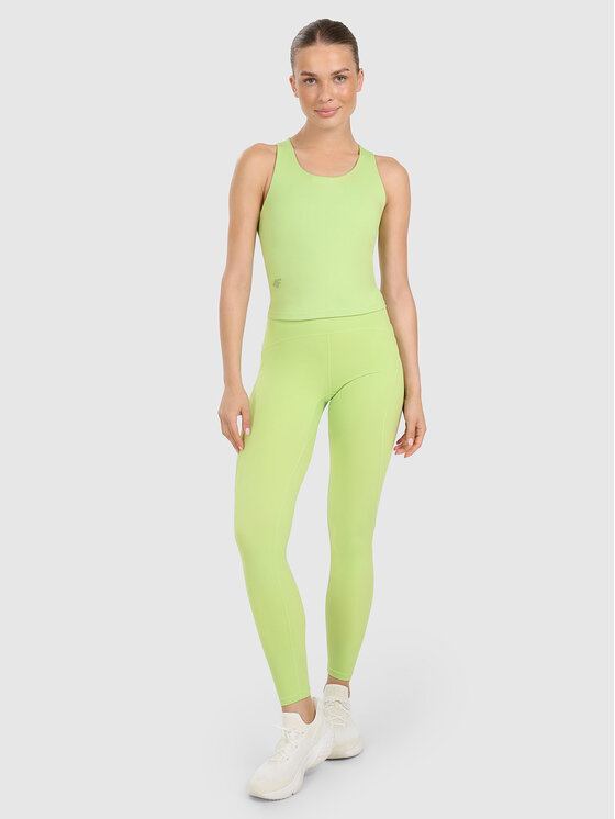 4F 4F Legginsy TRAINING Zielony Slim Fit
