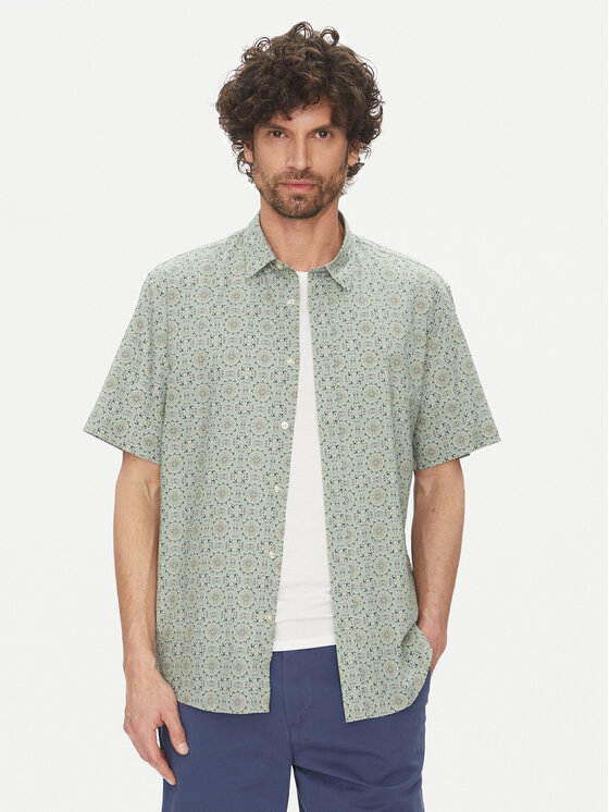 Selected Homme Selected Homme Košile New Linen 16079053 Zelená Regular Fit