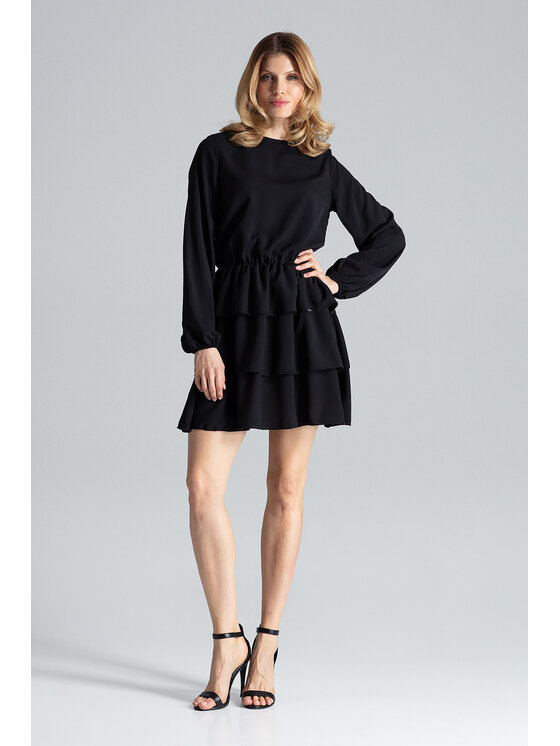 FIGL FIGL Sukienka M601 Czarny Regular Fit