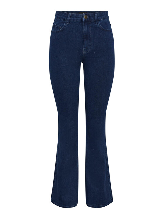 Pieces Pieces Jeans hlače 17127256 Mornarsko modra Flared Fit