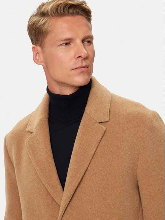 Tommy Hilfiger Tommy Hilfiger Вълнено палто MW0MW36611 Бежов Regular Fit