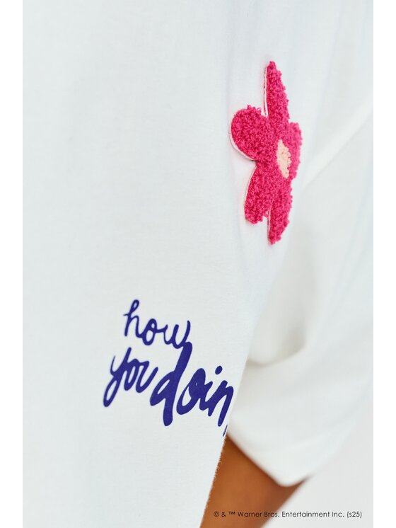 NAOKO NAOKO T-Shirt How You Doin'? Biały Regular Fit