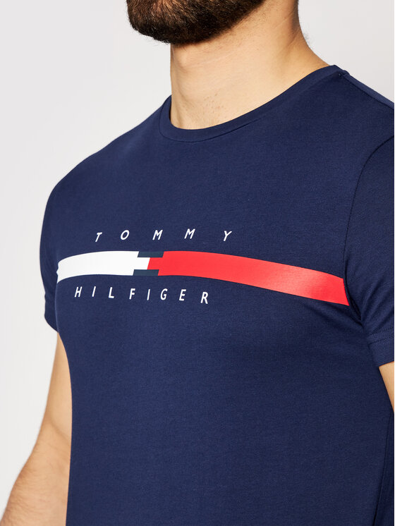 Polo Tommy Hilfiger Chest Stripe Bleu marine Homme