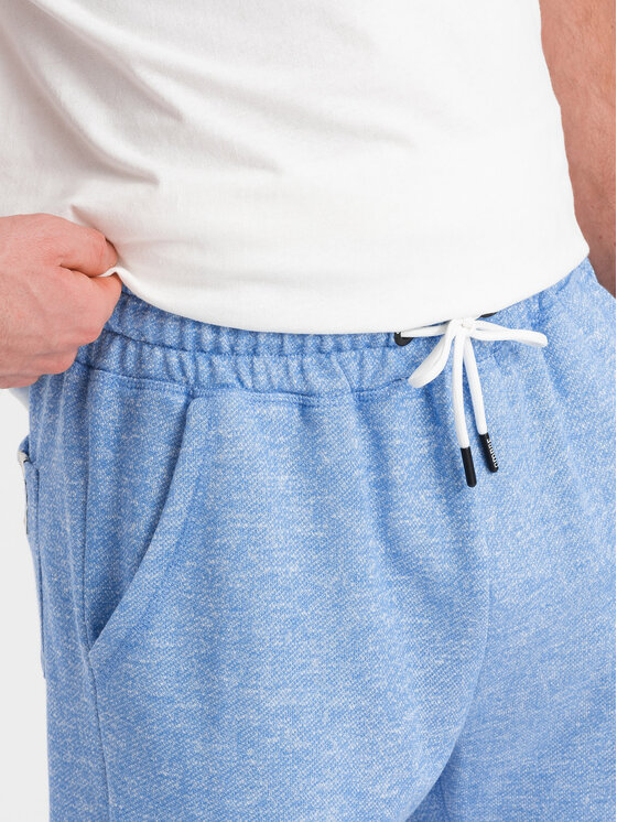 Ombre Ombre Šortky z materiálu OM-SRSK-0116 Modrá Loose Fit