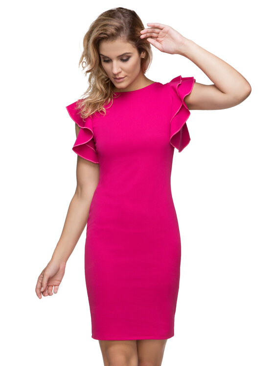 Tessita Tessita Sukienka elegancka T165 Różowy Straight Fit