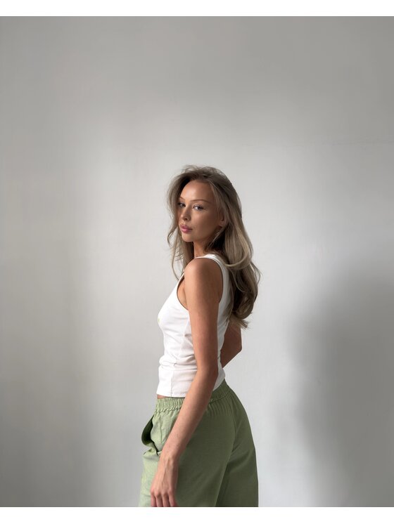 Le Songe Le Songe Top PISTACHIO Biały Basic Fit