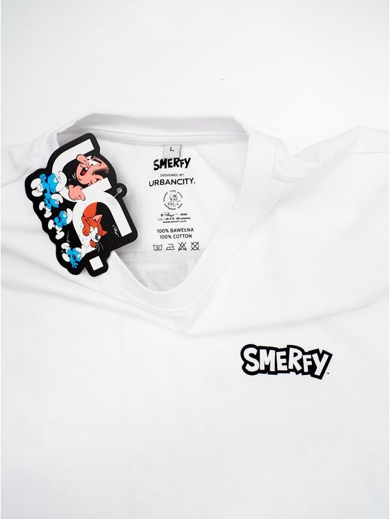 Smerfy Smerfy T-Shirt 118484 Biały Oversize
