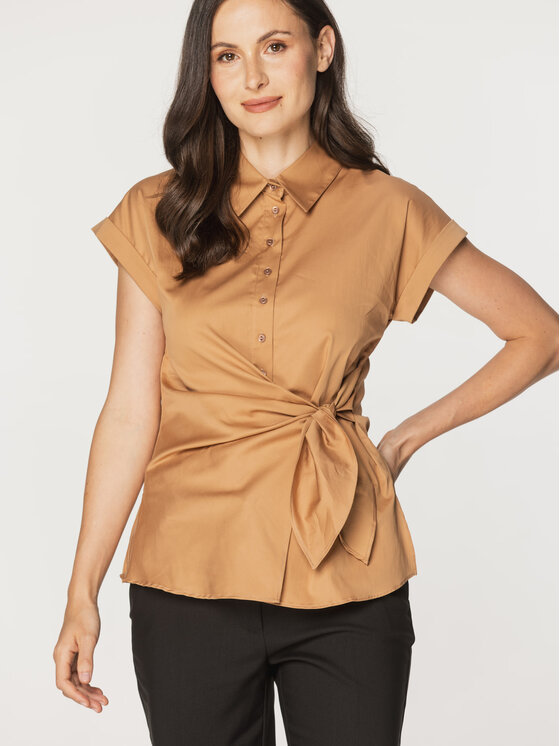 Willsoor Willsoor Koszula 61360 Brązowy Regular Fit