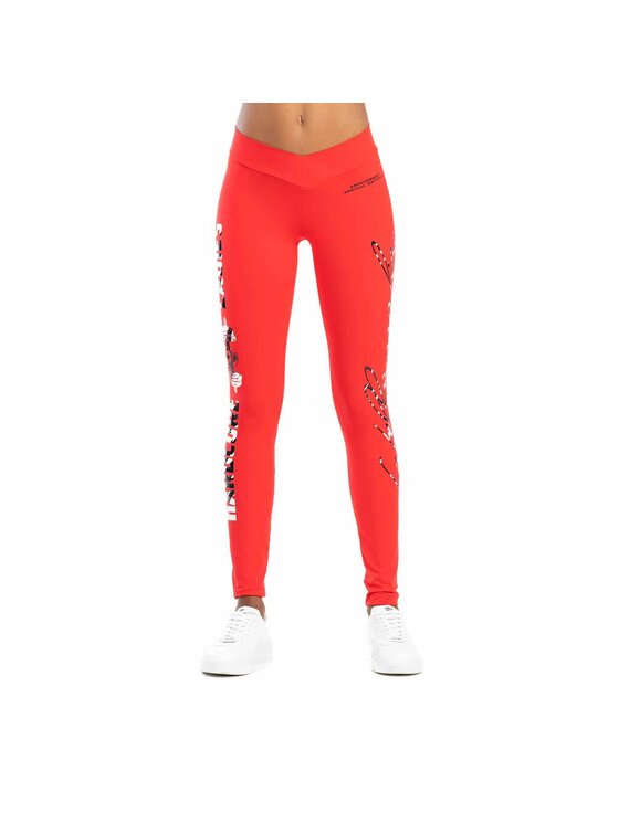 LaBellaMafia LaBellaMafia Legginsy LABELLAMAFIA LEGGING HARDCORE LADIES RED Czerwony Regular Fit