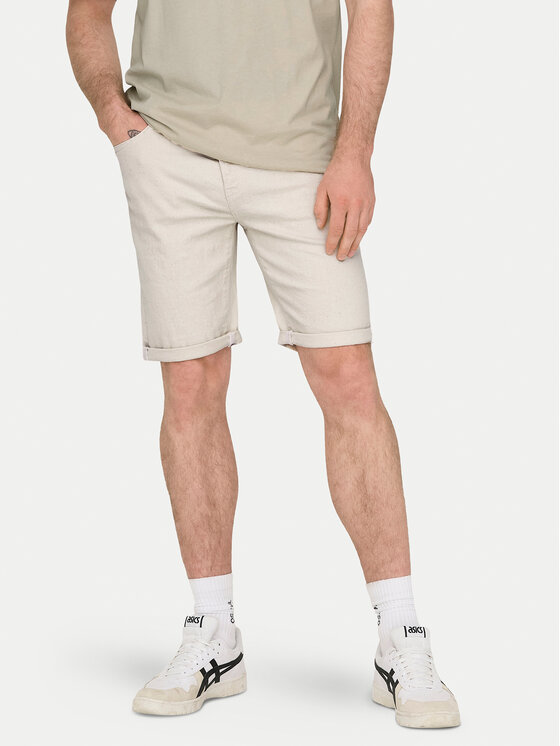 Only & Sons Pantaloncini di jeans Ply 22029296 Écru Regular Fit, taglia : M