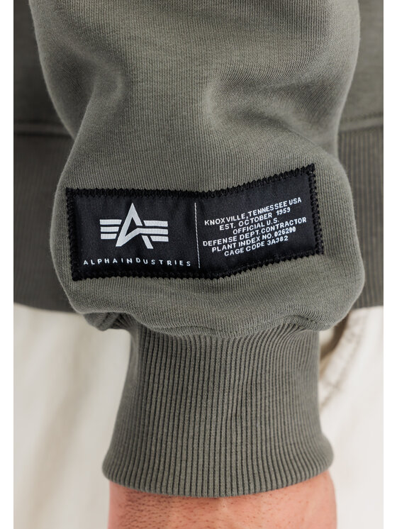 Alpha Industries Alpha Industries Bluza Label Backprint Sweatshirt Zielony Regular Fit