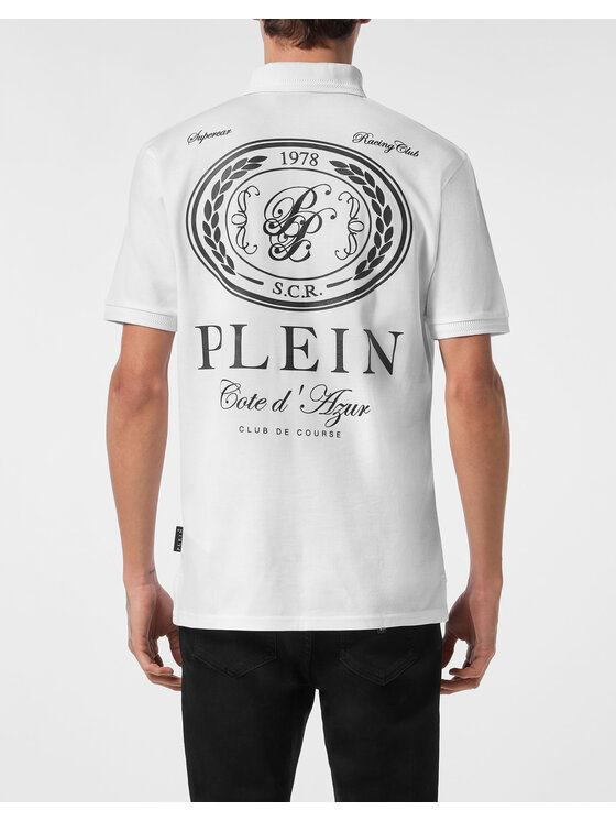 PHILIPP PLEIN PHILIPP PLEIN Polo 24693 Biały Slim Fit
