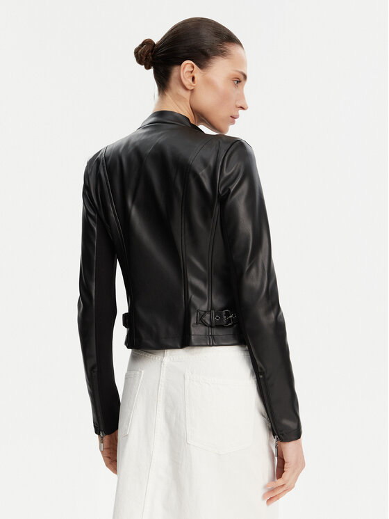 French Connection French Connection Jacke aus Kunstleder 75BZ7 Schwarz Regular Fit