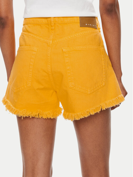 Sisley Sisley Szorty jeansowe 4QVSL9014 Żółty Regular Fit