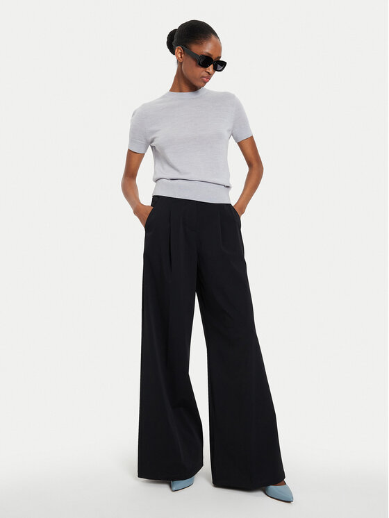 Max Mara Leisure Max Mara Leisure Spodnie materiałowe Bonn 2426786017 Czarny Relaxed Fit