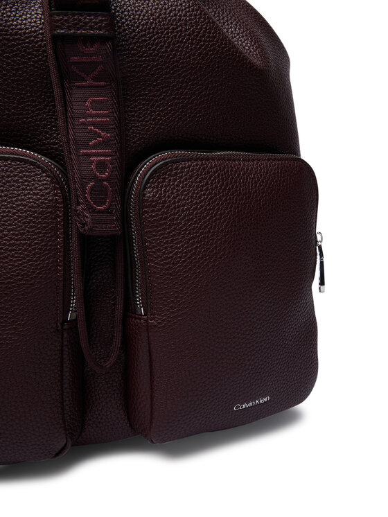 Calvin Klein Calvin Klein Rucksack Weebbing Strap Flap Backpack LV04F3645G Dunkelrot