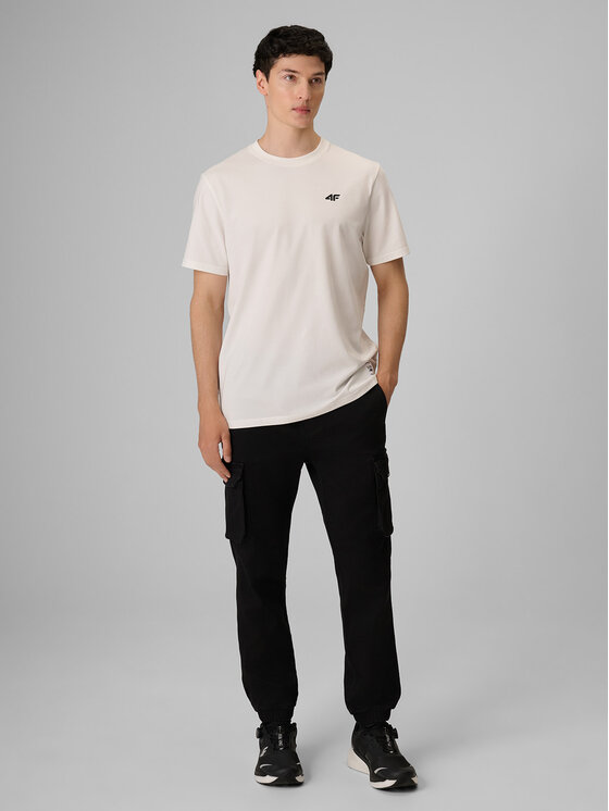4F 4F Spodnie materiałowe ESSENTIAL Szary ciemny Regular Fit