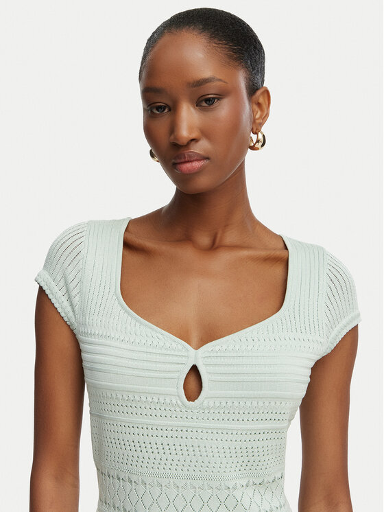 Guess Guess Плетена рокля W6GK21 Z0603 Светлозелен Regular Fit