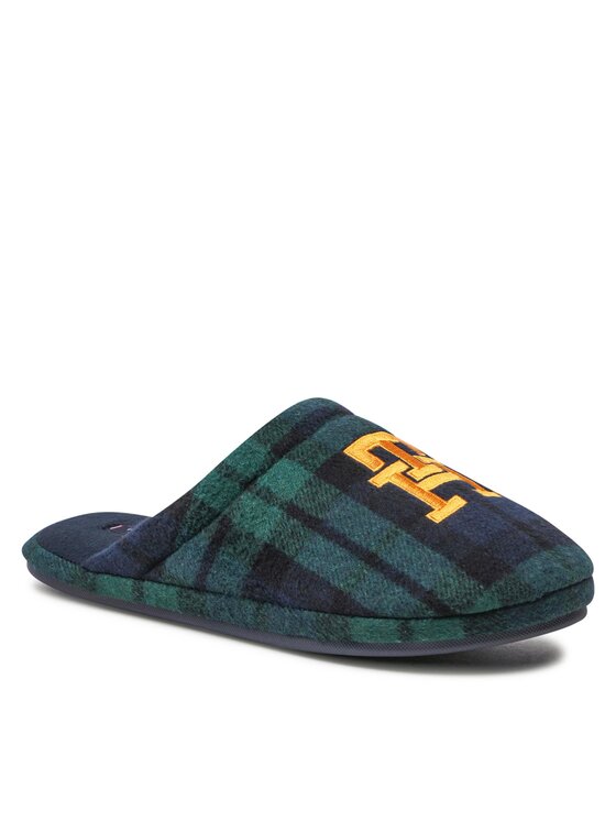 Tommy Hilfiger Пантофи Th Check Embroidery Homeslipper FM0FM04398 Тъмносин